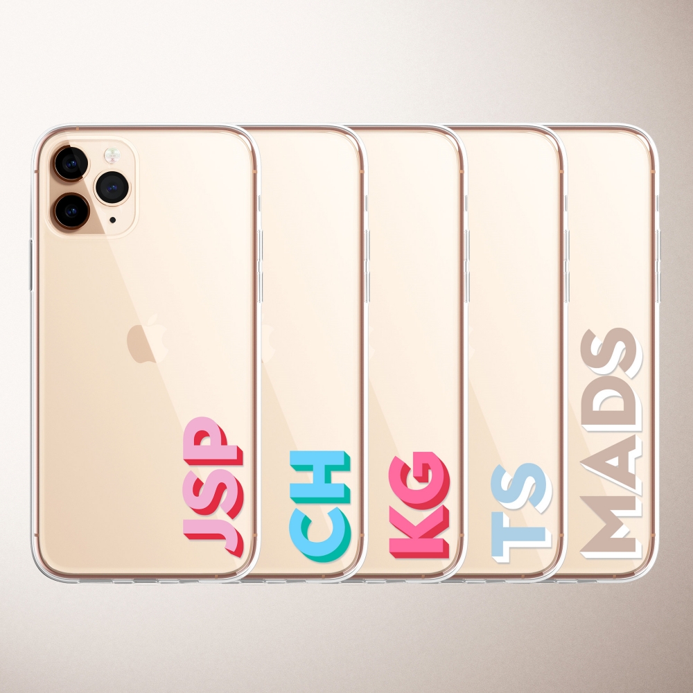 Monogram Custom Case - Soft Clear Initial Letters Phone Case