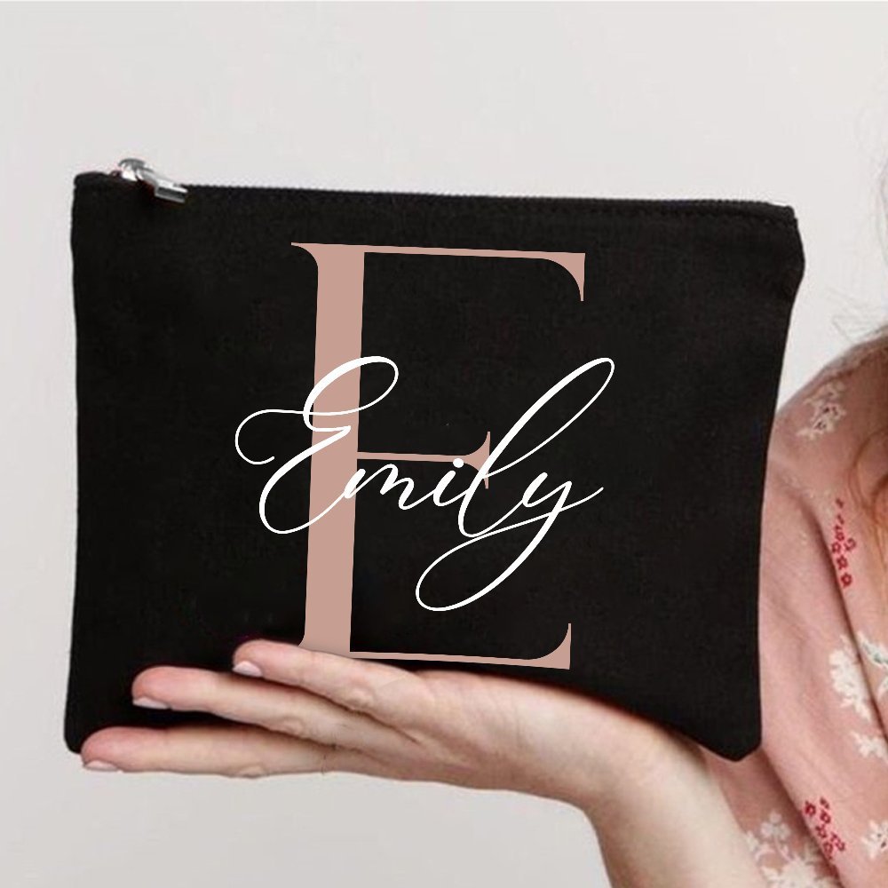 Monogram Custom Case - Custom Makeup Bag with Initials Personalized