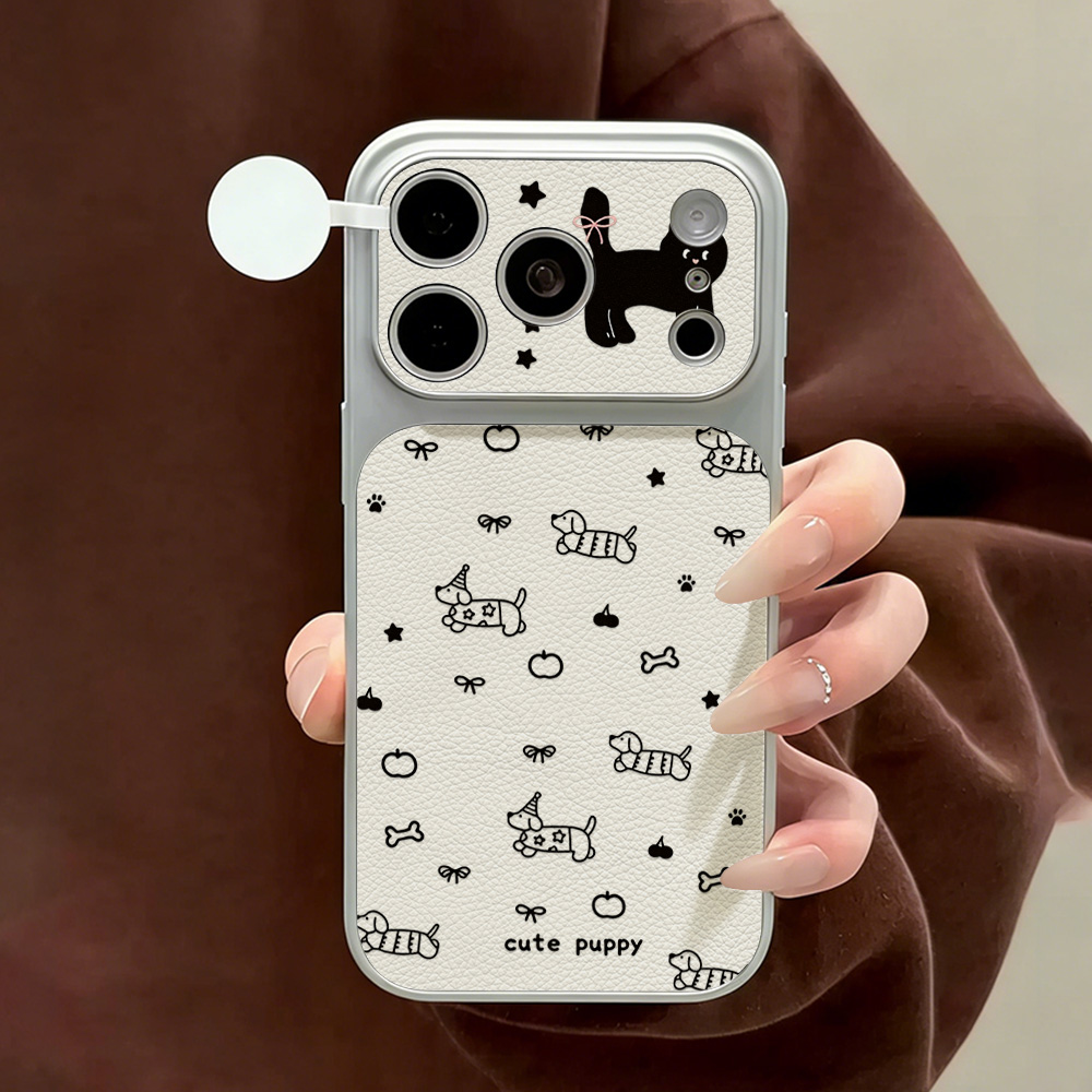 Phone Cases Quality - Cute Puppy Leather Phone Case For