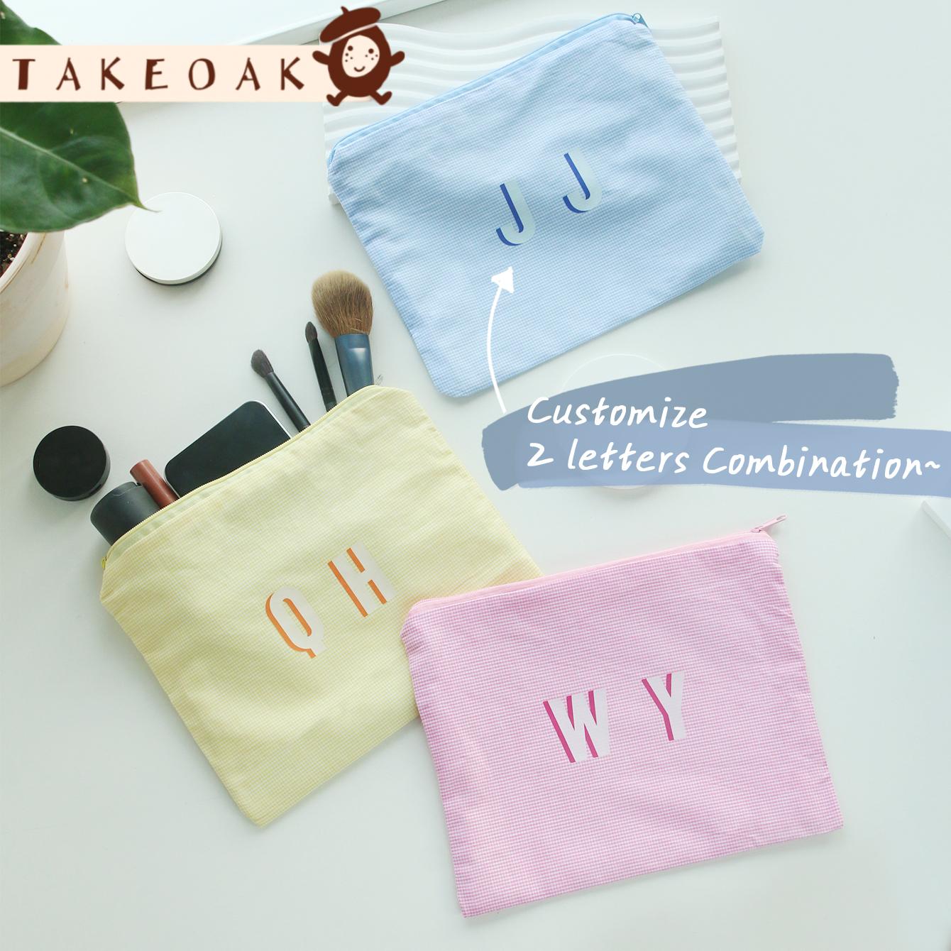 Monogram Custom Case - Personalized 2 Letter Initial Makeup Bag