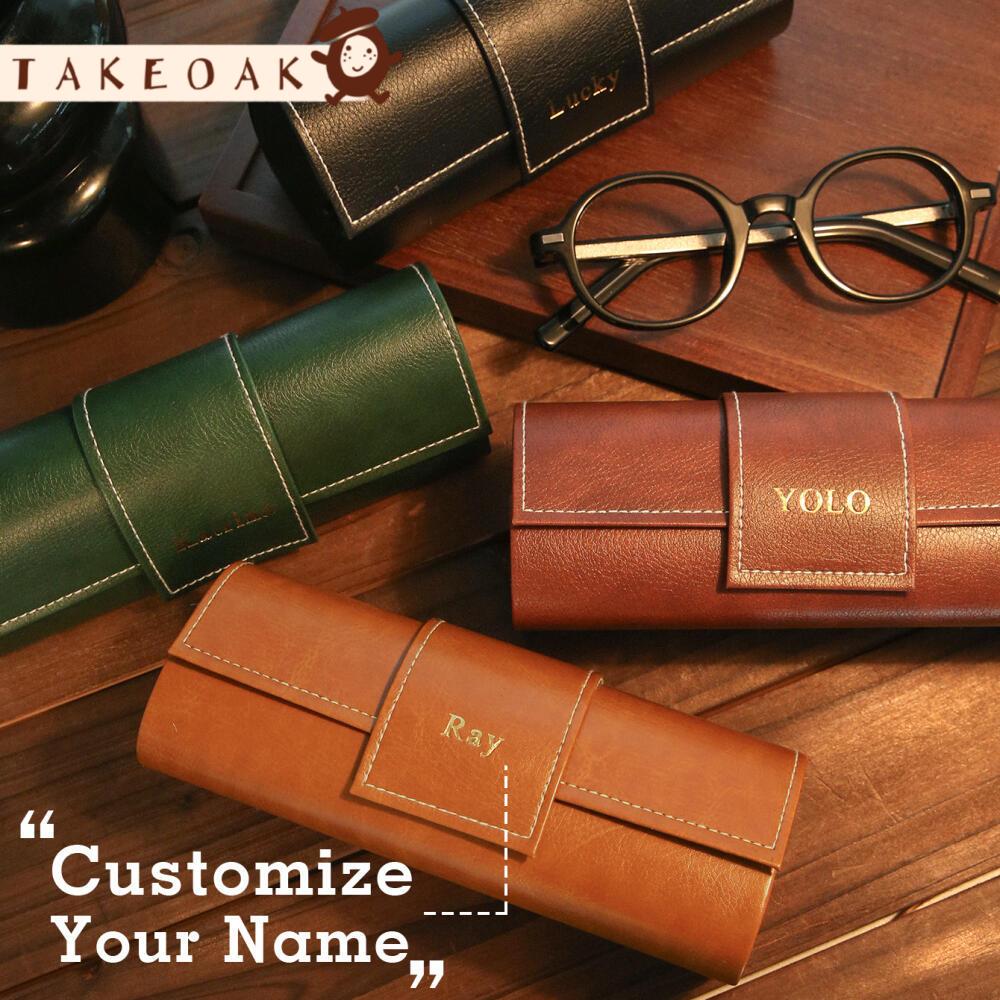 Monogram Custom Case - Personalized Custom Name Wrap Leather Eyeglasses
