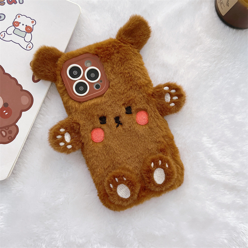 Korean 3D Cartoon Bear Fluffy  - огляд і ціна Apple Iphone 15 Pro Max